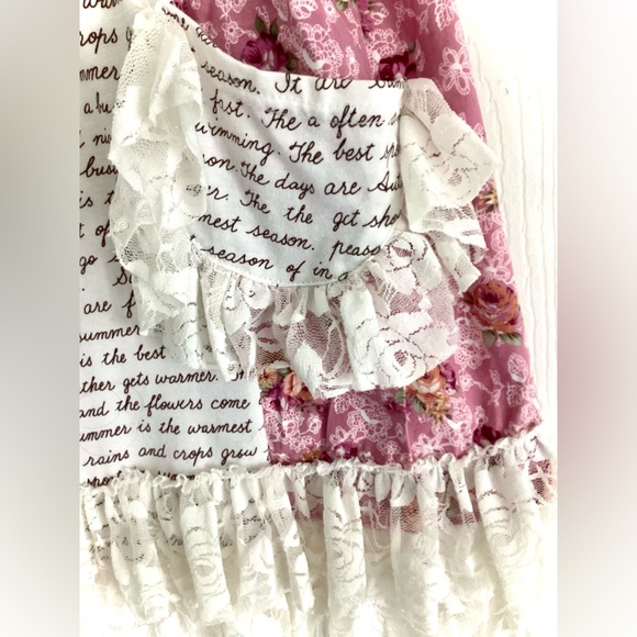 Cream Floral Dress with Rose Ivory Lace - Picture 8 of 16